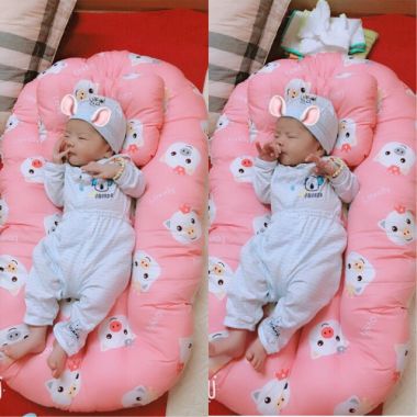 Bộ Gối Nệm Cotton Mềm Cho Bé Chống Lật,Đệm Ngủ Thông Minh Cho Bé Bông MICRO Siêu Mềm 44.85cm Nhiều Màu