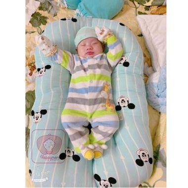 Bộ Gối Nệm Cotton Mềm Cho Bé Chống Lật,Đệm Ngủ Thông Minh Cho Bé Bông MICRO Siêu Mềm 44.85cm Nhiều Màu