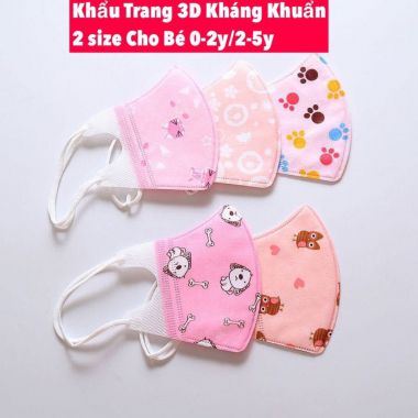 Khẩu Trang Y Tế Trẻ Em 3D Bốn Lớp 3 Chiều Dùng Một Lần Cho Bé Từ sơ sinh Tới 10 Tuổi Loại Đẹp