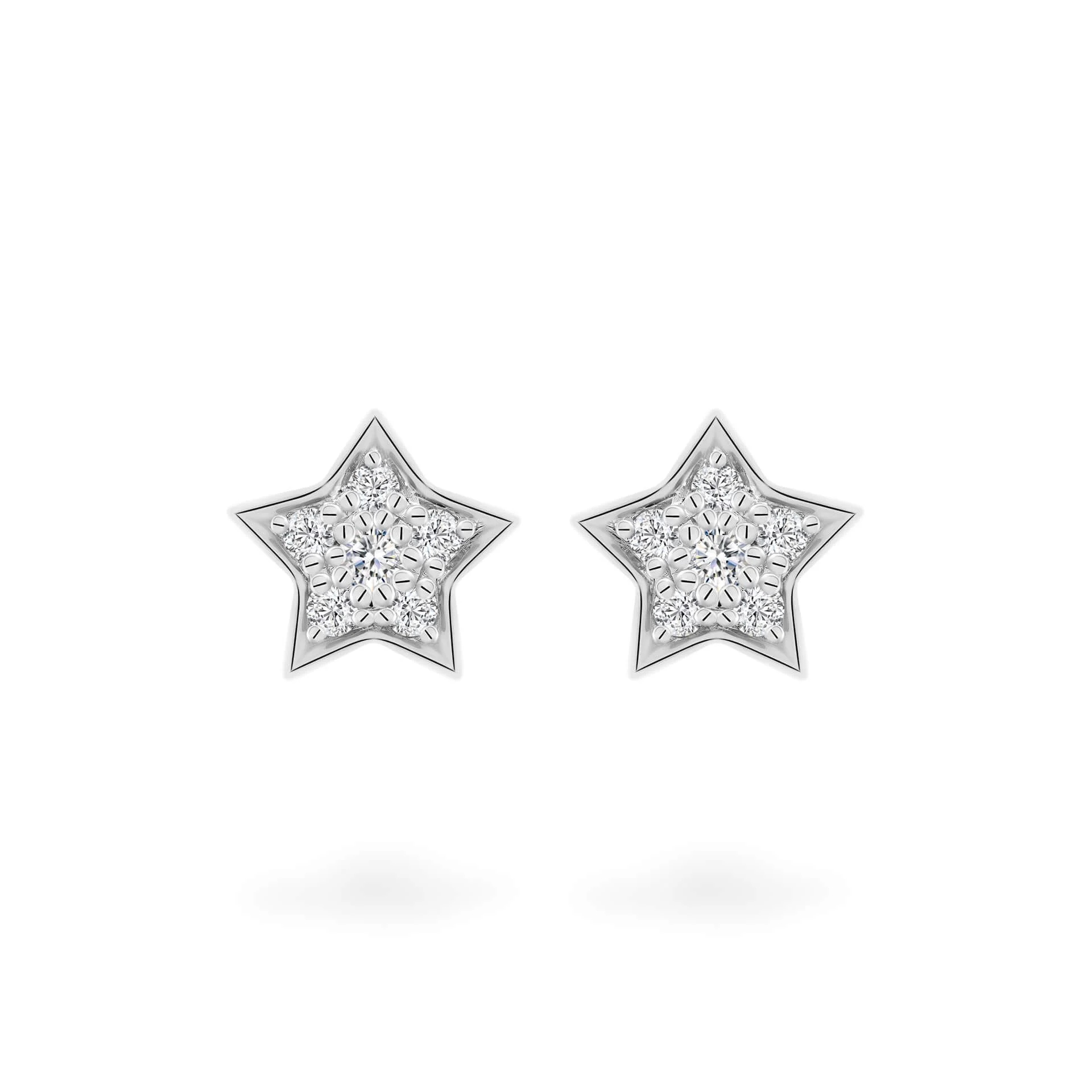Hoa tai vàng trắng 14K gắn kim cương DOJI AFER100159F2DA1