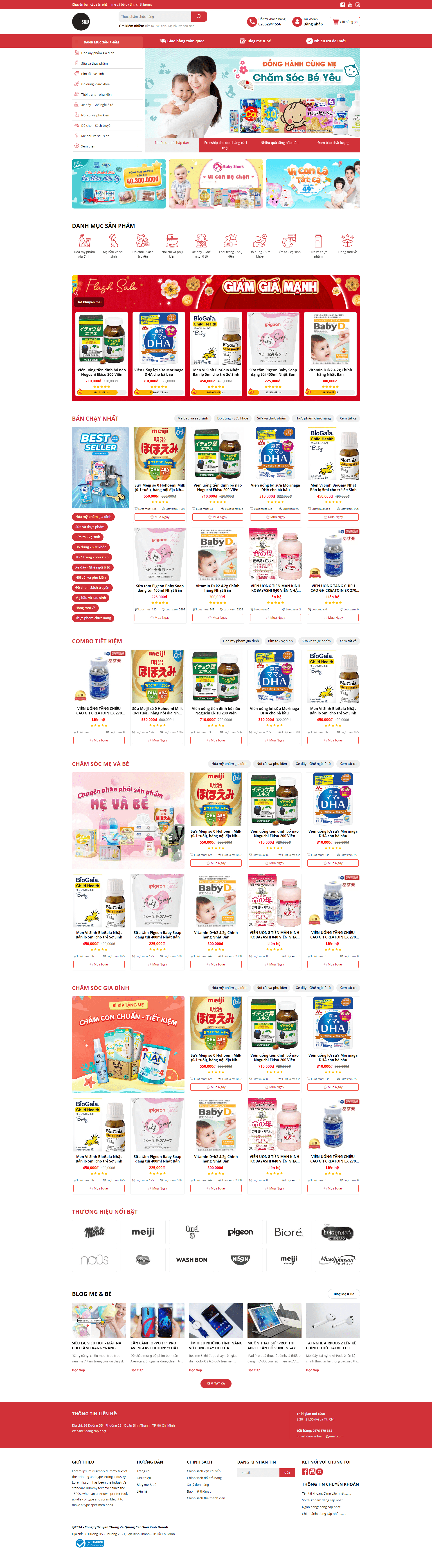 Image of Website cửa hàng mẹ và bé - demo 56