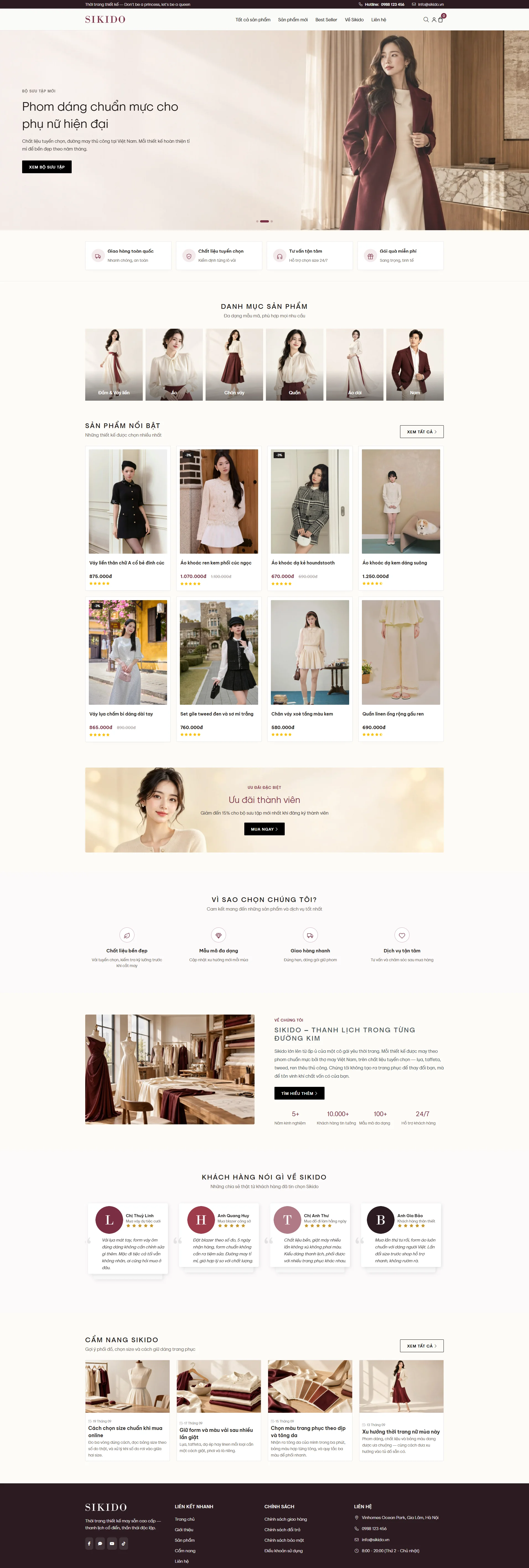 Giao diện web mẫu, template website đẹp | Sikido Web