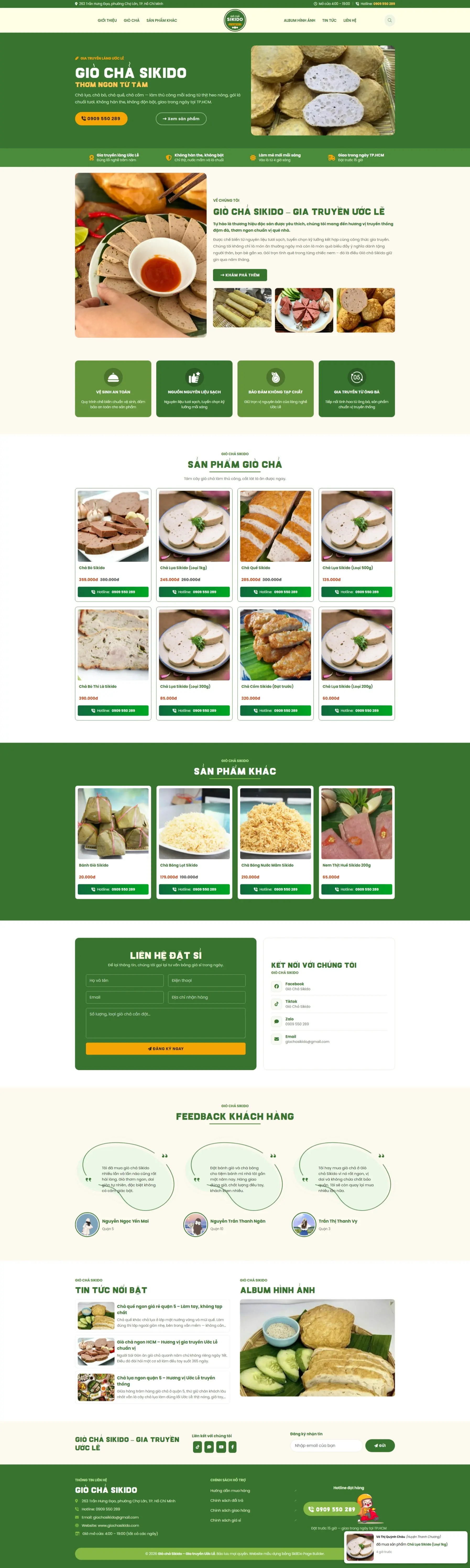 Website giò chả - demo 109