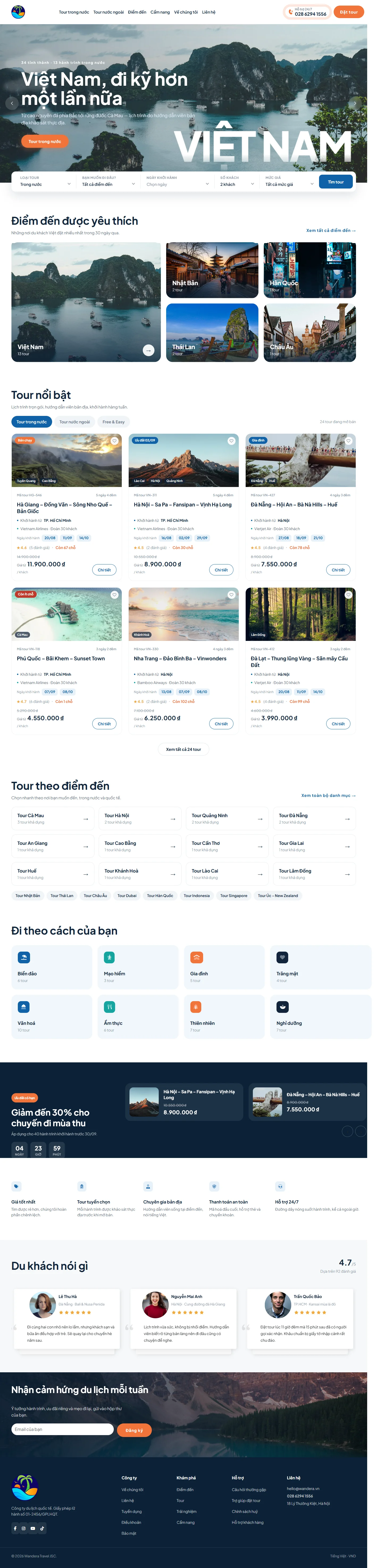 Website quản lý tour du lịch lữ hành - web 103